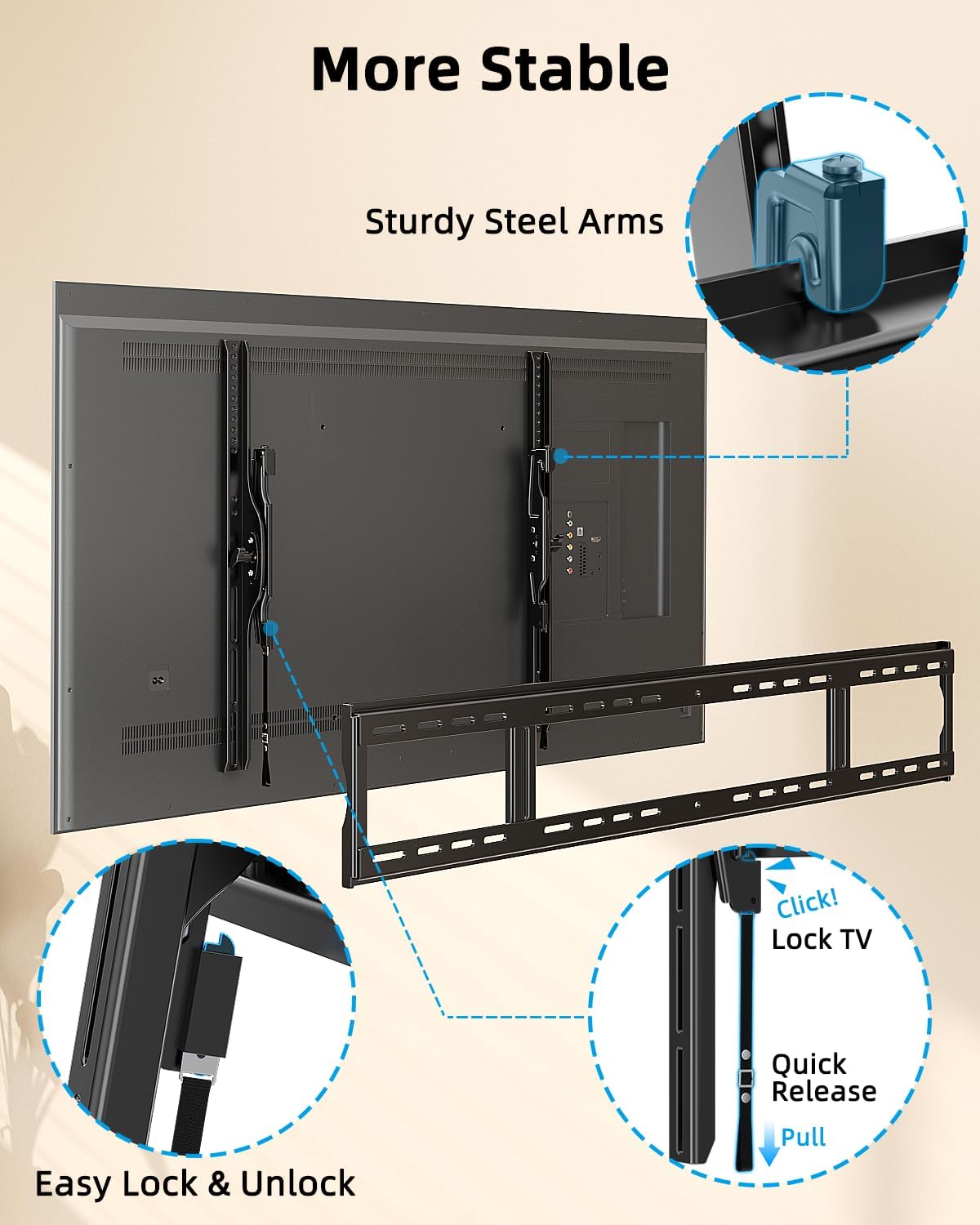 HOME VISION Heavy Duty Tilting TV Wall Mount for 65-150" TVs to 264 lbs - Image 7