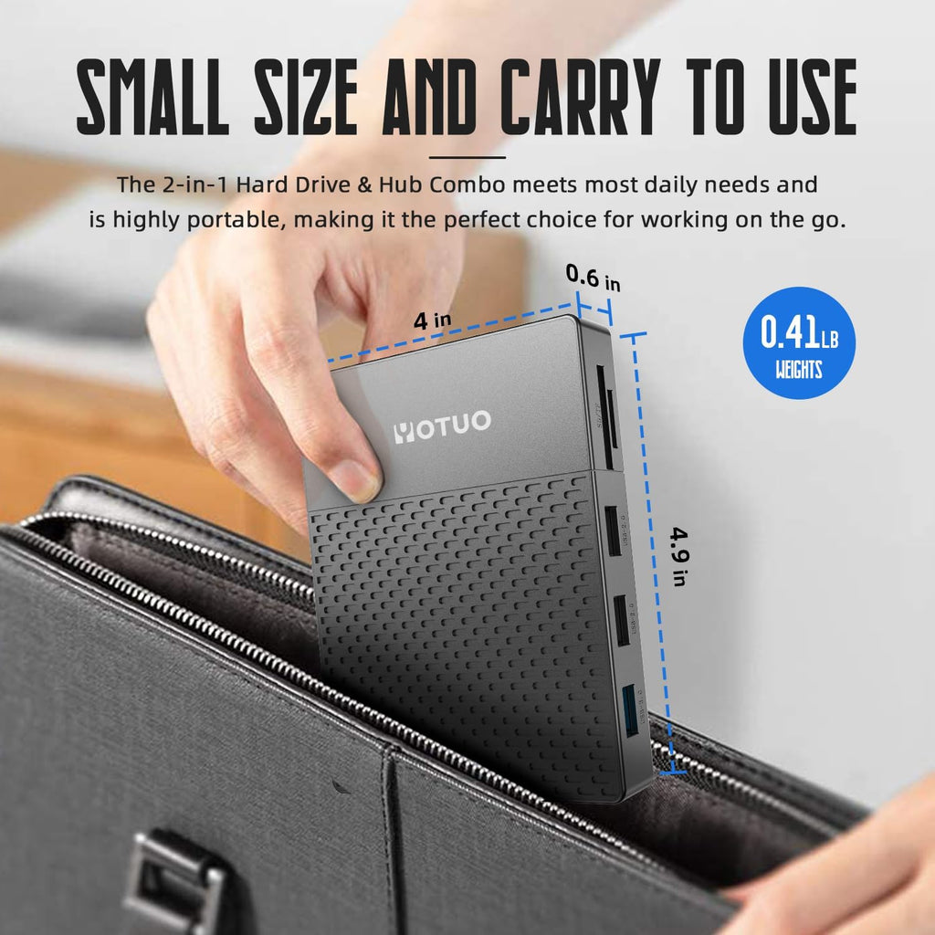 YOTUO Docking Station External Hard Drive Storage, USB-C Hub + HDD 7-in-1, USB 3.0, SD/TF Card, HDD for Windows, Mac, Android, TV, iOS (iPhone 15/16/17), Phone, Laptop, Desktop, PC (Space Black, 1TB) - Image 5