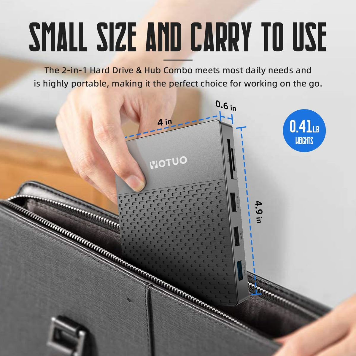 YOTUO Docking Station External Hard Drive Storage, USB-C Hub + HDD 7-in-1, USB 3.0, SD/TF Card, HDD for Windows, Mac, Android, TV, iOS (iPhone 15/16/17), Phone, Laptop, Desktop, PC (Space Black, 1TB) - Image 5