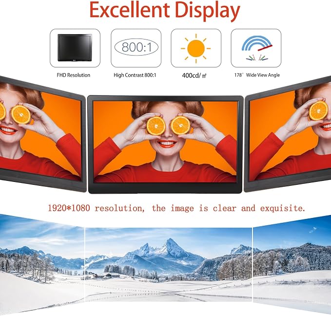 22 inch Surveillance Monitor Display Screen Security Camera Monitoring | Multifunctional Interface BNC, HDMI, AV, VGA, USB, PC Input CCTV Screen Computer Monitor Built-in Speaker 1920x1080 Full HD - Image 5