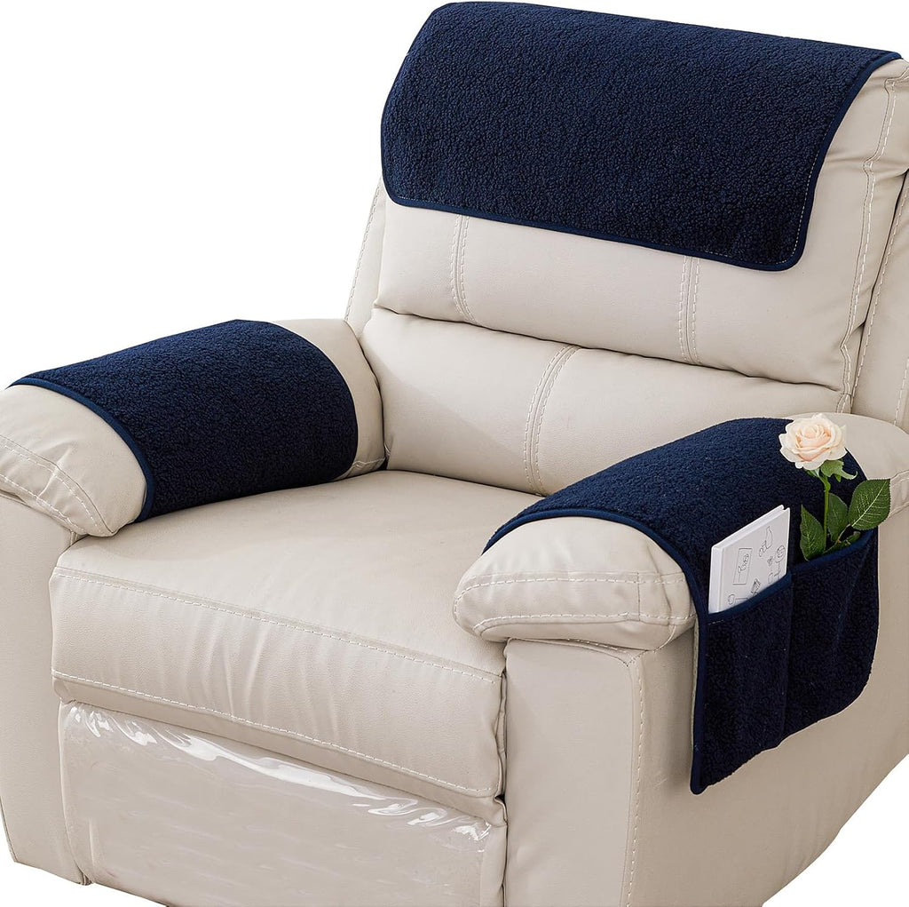 Armrest Covers for Recliners Couch Arm Covers with Pockets for Sofa by NNSMUN