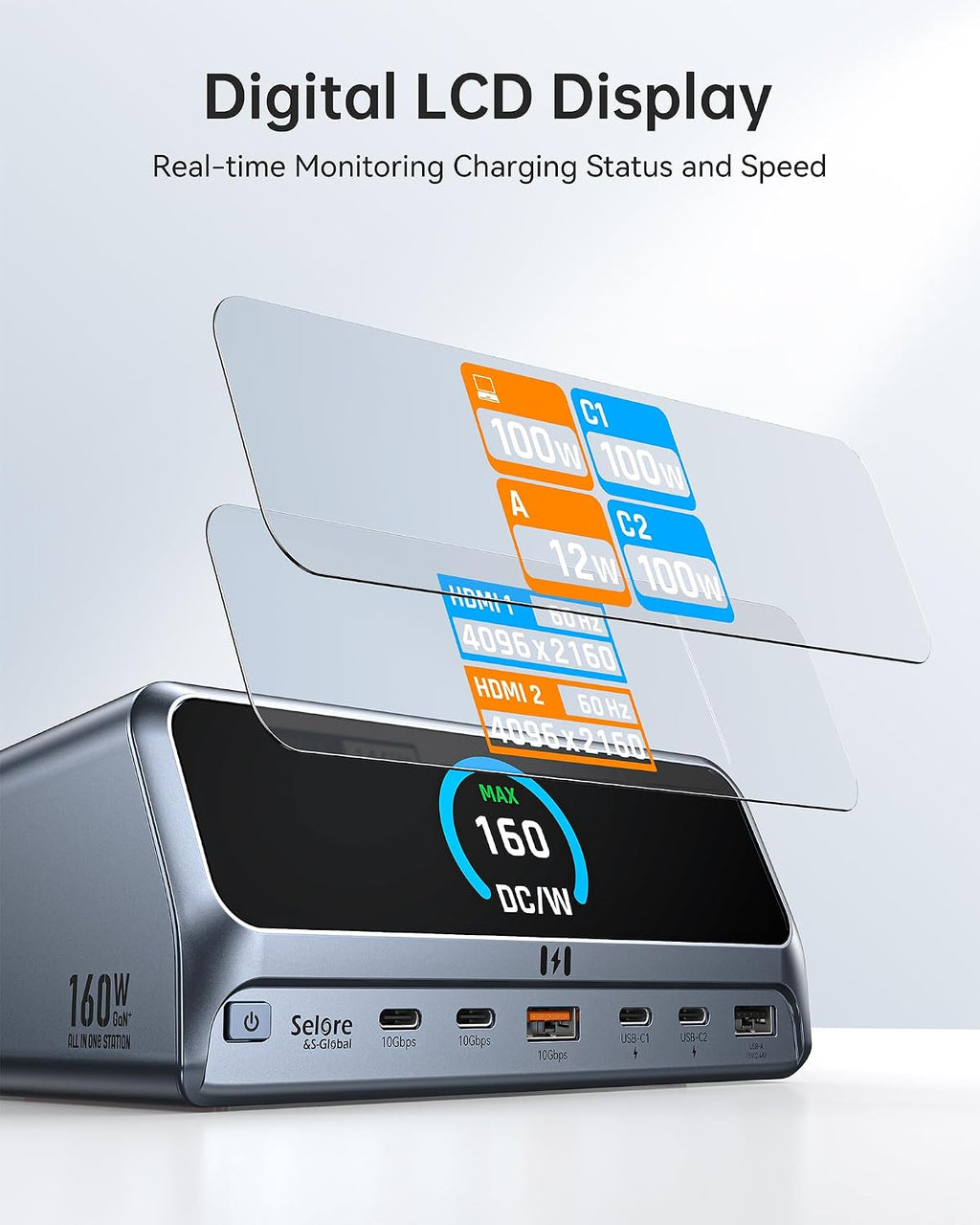 Selore Laptop Docking Station Dual HDMI Monitor 13-in-1 USB-C Dock - Image 5