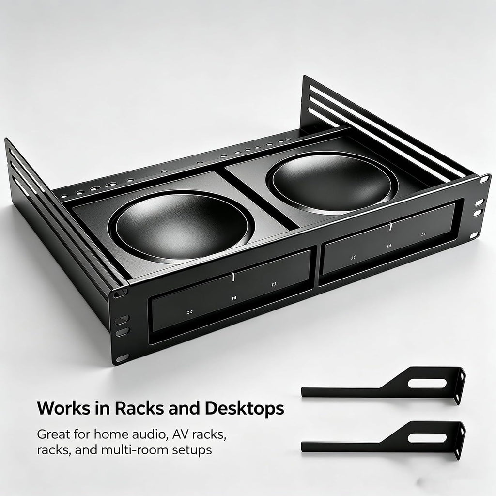 19" 2U Rack Mount Shelf for Sonos Amp, Holds 2 Amps, 14" Deep - Image 6