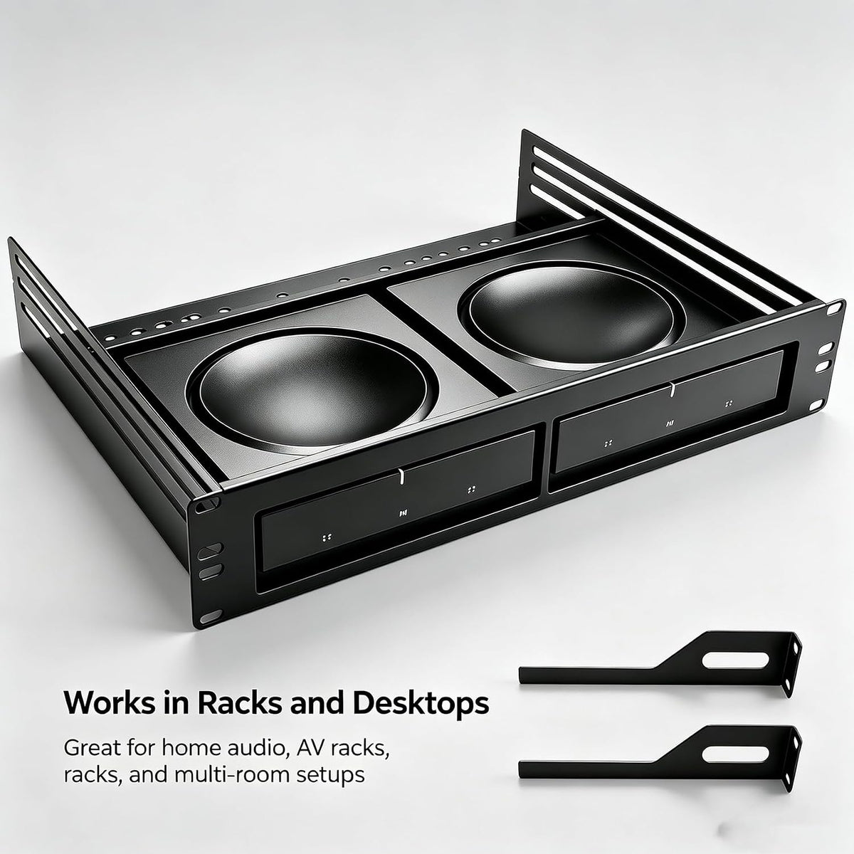 19" 2U Rack Mount Shelf for Sonos Amp, Holds 2 Amps, 14" Deep - Image 6