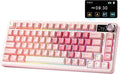 YUNZII B75 PRO MAX 75% Mechanical Keyboard (Pink Heart, Milk Switch) | QMK/VIA, Wireless Keyboard with Screen and Knob, Custom Hot Swap, Gasket Mount, Creamy Switches, RGB for Gaming/Win/Mac by YUNZIIMECHANICALKEYBOARD