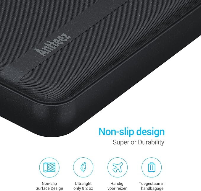 Antteez Portable Charger 10,000mAh, Power Bank Fast Charging with Built-in Cables, 22.5W USB C Travel Battery Pack, LED Display & 4 Outputs, Compatible with iPhone, Samsung, iPad - Image 7