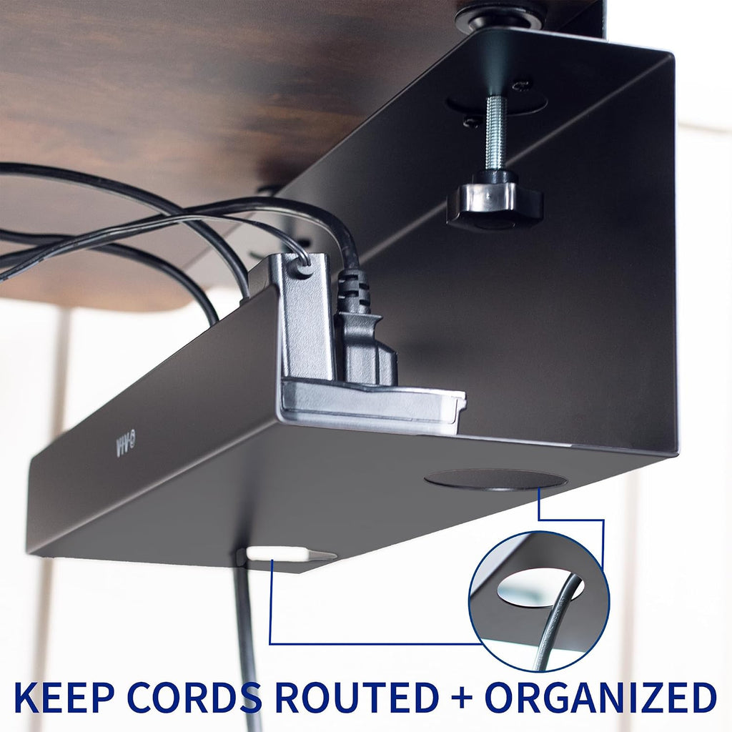 VIVO Clamp-on Cable Management Tray, 2 Pack, 17", Holds 11 lbs Each - Image 2