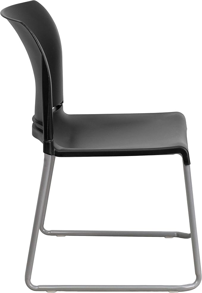 Flash Furniture Hercules Series Contoured Stacking Chairs for Waiting Rooms and Offices, Ergonomic Lobby Chairs with Curved Back, Set of 5, Black | Sled Base, Powder Coated, Contoured, 880 LBS. Weight Capacity - Image 12