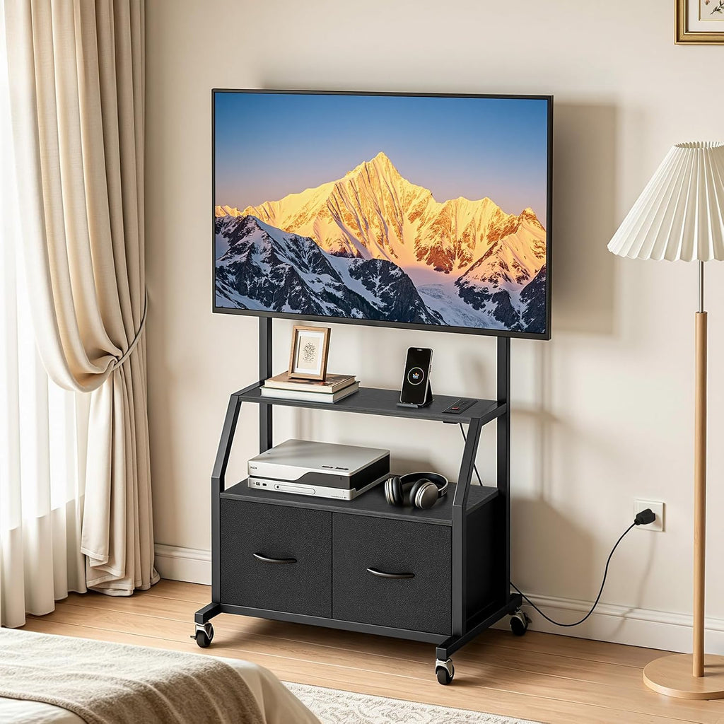 MAHANCRIS Rolling TV Stand with Mount and Wheels for 32"-55" TV - Image 2
