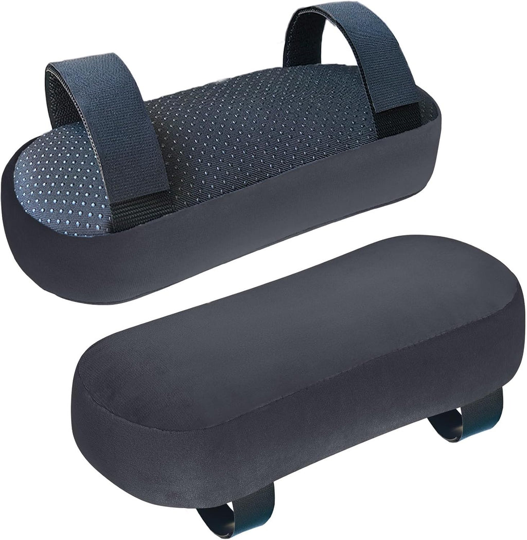 2-Pack Non-Slip Armrest Pads for Office & Gaming Chairs - Ergonomic Forearm Support Pillow for Desk, Computer & Wheelchair, Pressure Relief Cushions (Dark Gray) by AmazeCov