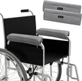 Wheelchair Armrest Covers (Pair) - Suede Velvet Memory Foam Accessories Pads for Wheelchair Arm Rest, Office Transport Chairs, Soft Support Cushion for Mobility Aids(Grey) by SPRING SEAON