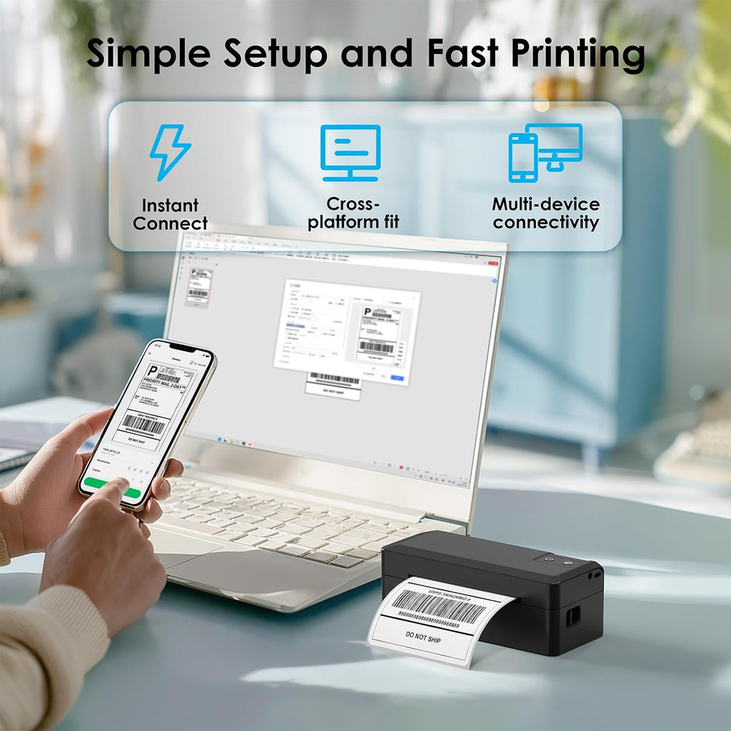 KNAON Shipping Thermal Label Printer, 4x6 Portable Label Printer, Black - Image 4