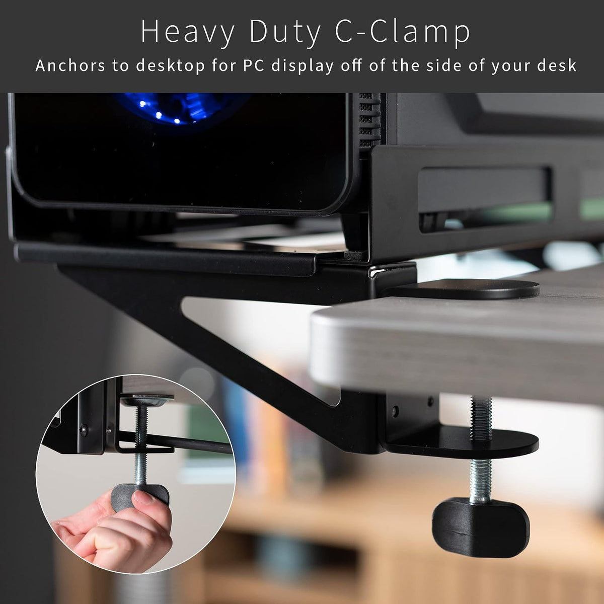 VIVO Black Clamp-on PC Desk Mount, MOUNT-PC07G - Image 5
