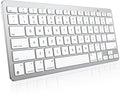 OMOTON Wireless Keyboard for Mac, Bluetooth Stable, No Numpad, Travel Size | macOS Hotkeys, AAA Battery Powered, Compact Portable for Coffee Shop Office, Ergonomic for MacBook Pro/Air/iMac, Silverwhite by OMOTON