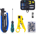 KOTTO Coax Cable Crimper Kit-Adjustable Compression Tool for RG6,RG59,RG11 by Fstop Labs