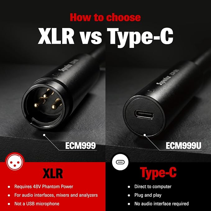 Superlux ECM999U USB-C Measurement Microphone, 24-Bit/48kHz, 10Hz–20kHz | For engineers and educators measuring rooms or speakers; USB-C plug-and-play, 24-bit/48kHz capture and 10Hz–20kHz response - Image 4