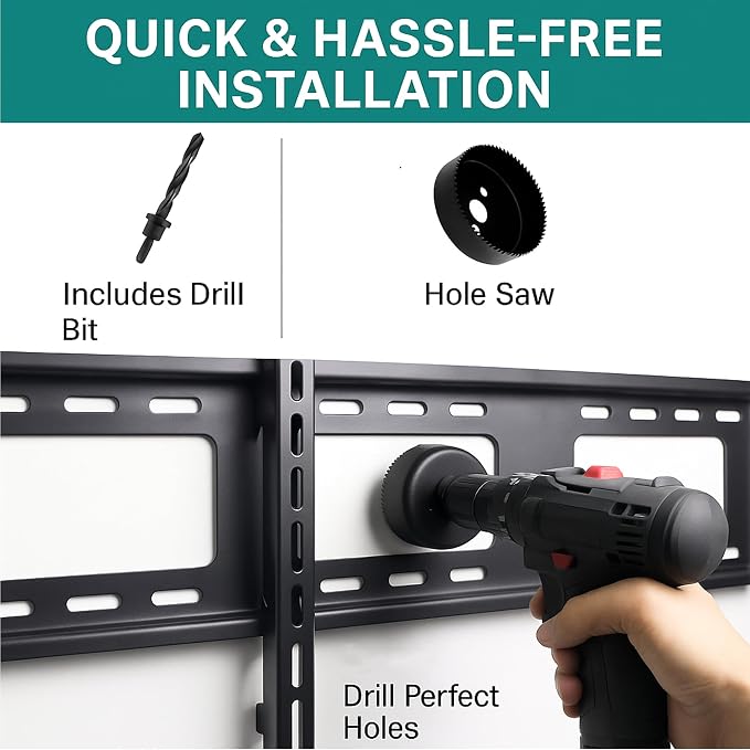in-Wall Cable Management kit, Cord Hiding for Wall, Hide TV Wires When Mounting A TV, Includes Power & Low Voltage Cable Management, Includes Hole Saw Drill Attachment for Easy Install - Image 4