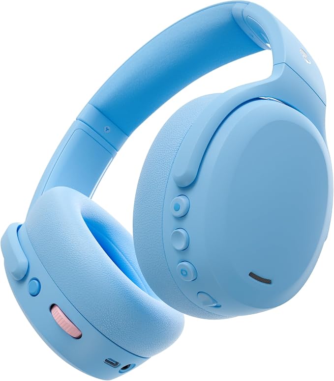 Skullcandy Crusher ANC 2 Noise Cancelling Wireless Headphones - Preppy Blue | Multi-Sensory Crusher Bass, Over-Ear Fit, Bluetooth, 60 Hours Battery, Working Out, Gym, Travel, Studying, Music, Gaming by Skullcandy