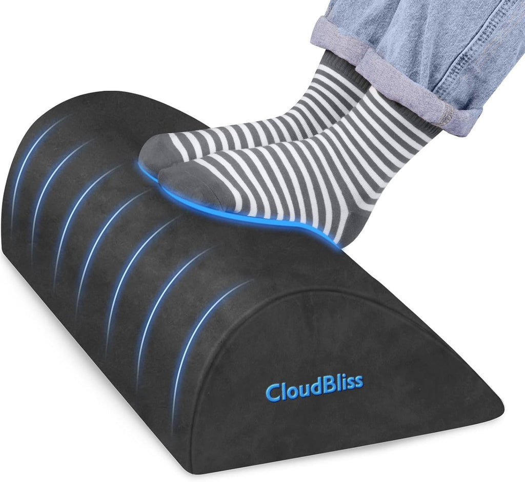 Foot Rest for Under Desk at Work, Foot Stool for Office, Footrest, Gray by CloudBliss