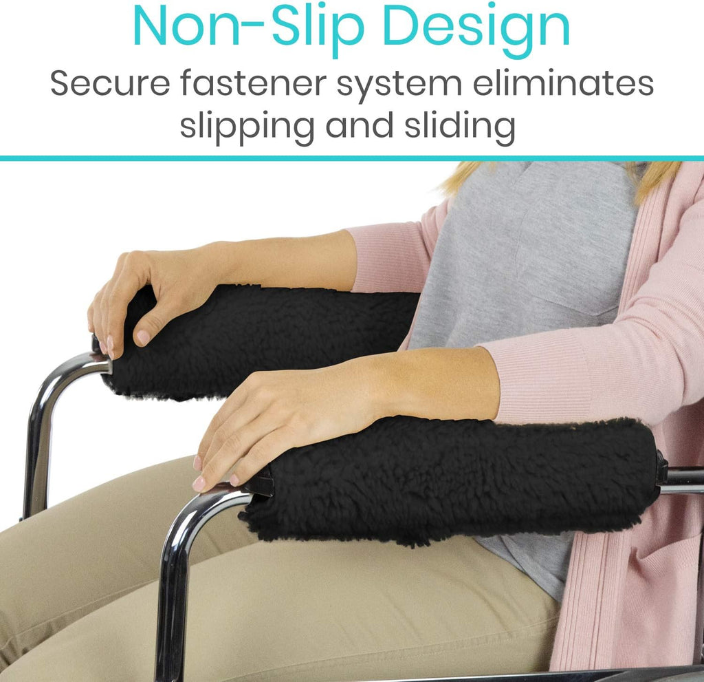 Vive Wheelchair Armrest Pads (2 PCS) - Memory Foam Sheepskin Cushion - Image 9