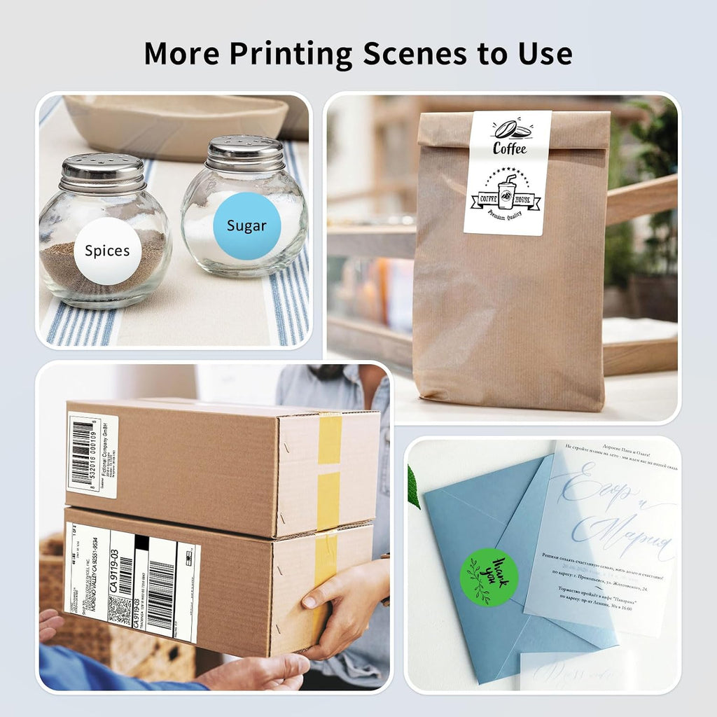 JADENS Bluetooth Thermal Label Printer, Wireless with Built-in Paper Bin - Image 6