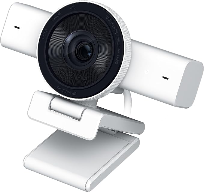 Razer Kiyo V2 Webcam for Streaming and Collaboration 4K 30Fps, White | AI Powered Auto-Framing, Built-in Microphone, Ultrawide Angle Lens, Privacy Cover, Works with OBS, Discord, Zoom, Teams by Unknown