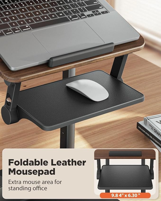 SAIJI Laptop Stand for Desk, Adjustable Standing Desk Riser Up to 20.5" | Stable Laptop Riser with Foldable Mouse Pad, Standing Laptop Stand,Adjustabl Height Up to 20.47", Fit All Laptops Under 17.3" - Image 5