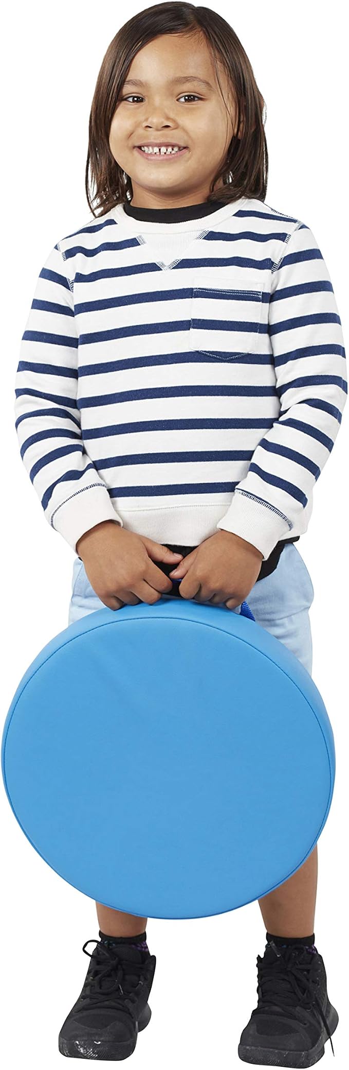 Factory Direct Partners SoftScape 15 inch Round Classroom Floor Cushions with Handles Flexible Seating for Daycare, Preschool, Playroom 2 inch Thick Deluxe Foam (6-Piece) - Navy/Powder Blue - Image 7