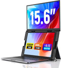 SMISEACOW Laptop Screen Extender 15.6" for 13-17.3'' Laptops, Portable Dual Monitor for Laptop, Ultra-Slim Clamp-On Vertical Dual IPS 1080P Screen Monitor Extender, USB-C HDMI for Office Travel by SMISEACOW