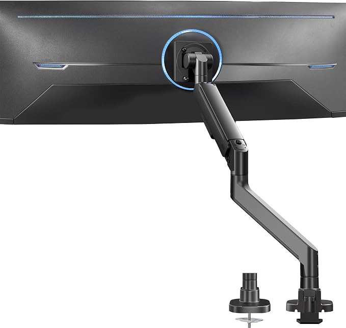 VIVO Heavy Duty Ultrawide Monitor Arm for 57 inch Screens up to 59.4 lbs, Desk Mount TV and Monitor Stand Designed for Samsung Odyssey Ark, Neo G9, ViewFinity S9, and More, Black, STAND-GT57 by Unknown