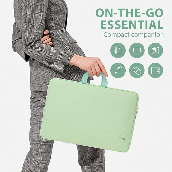 Ytonet Laptop Case 16 inch, 15-15.6 Inch TSA Laptop Sleeve with Handle | Compatible with MacBook, HP, Dell, Lenovo, Asus Notebook, Water Resistant, Gifts for Men Women, Mint Green - Image 6