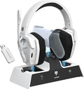 NUBWO G06 Pro Wireless Gaming Headset with Charging Station for Headset & PS5 Controller, 17ms Low Latency, 120H Battery Life, Dynamic 50mm Drivers-White (Only Compatible with PS5) by NUBWO