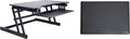 Rocelco 32" Height Adjustable Standing Desk Converter with Anti Fatigue Mat BUNDLE - Sit Stand Up Dual Monitor Riser - Computer Workstation - Large Retractable Keyboard Tray - Black (R ADRB-MAFM) by Rocelco