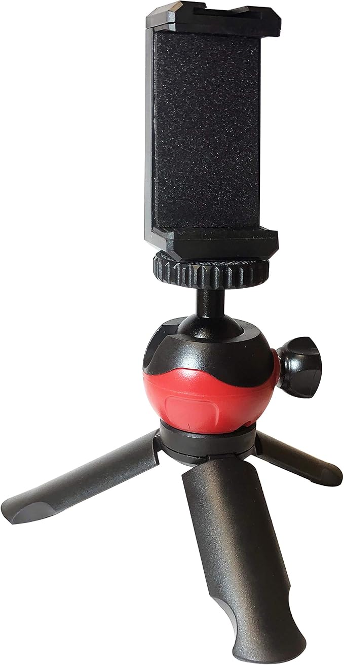 Vidpro TT-8 Mini Tripod and Handgrip with Ball Head for Smartphones and Cameras. for Camcorders, Small DSLRs, Mirrorless and Phones. Shoe Mount for attaching Lights and Mics. Zoom Video Conferencing - Image 6