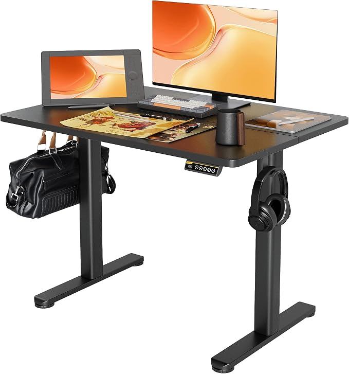 Claiks Electric Height Adjustable Standing Desk, 40x24 Inch, Black | Smooth Height Adjustment, 3 Memory Presets, Cable Management Hub&Hook, Stable Steel Frame, 176lbs Capacity, Easy Assembly by CLAIKS