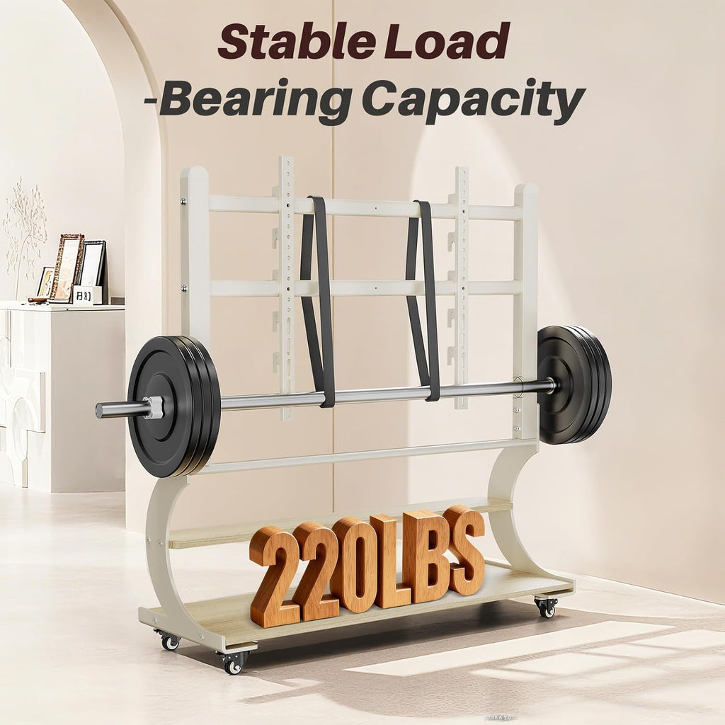 Easel Rolling TV Stand on Wheels for 50-100 Inch TVs with 2-Tier Shelves - Image 6