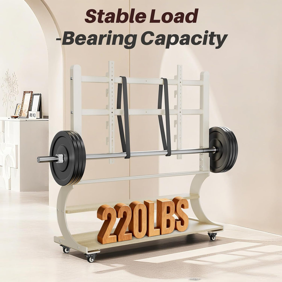 Easel Rolling TV Stand on Wheels for 50-100 Inch TVs with 2-Tier Shelves - Image 6