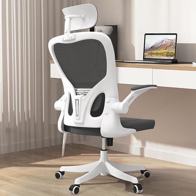 Monhey Office Chair, Ergonomic Office Chair with Lumbar Support & 3D Headrest & Flip Up Arms Home Office Desk Chairs Rockable Computer Chair Multi-Angle from 90° to 130° with 350LBS CapacityChair by Monhey-EasyErgonomicChair