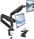 monTEK Dual Monitor Arm Stand, 17–32", Full Motion Adjustment,20 lbs Each | Mechanical Spring Arm, Heavy Duty Steel，Stable,Desk Monitor Stand, Adjustable Monitor Arm with Clamp & Grommet, VESA 75/100 by monTEK