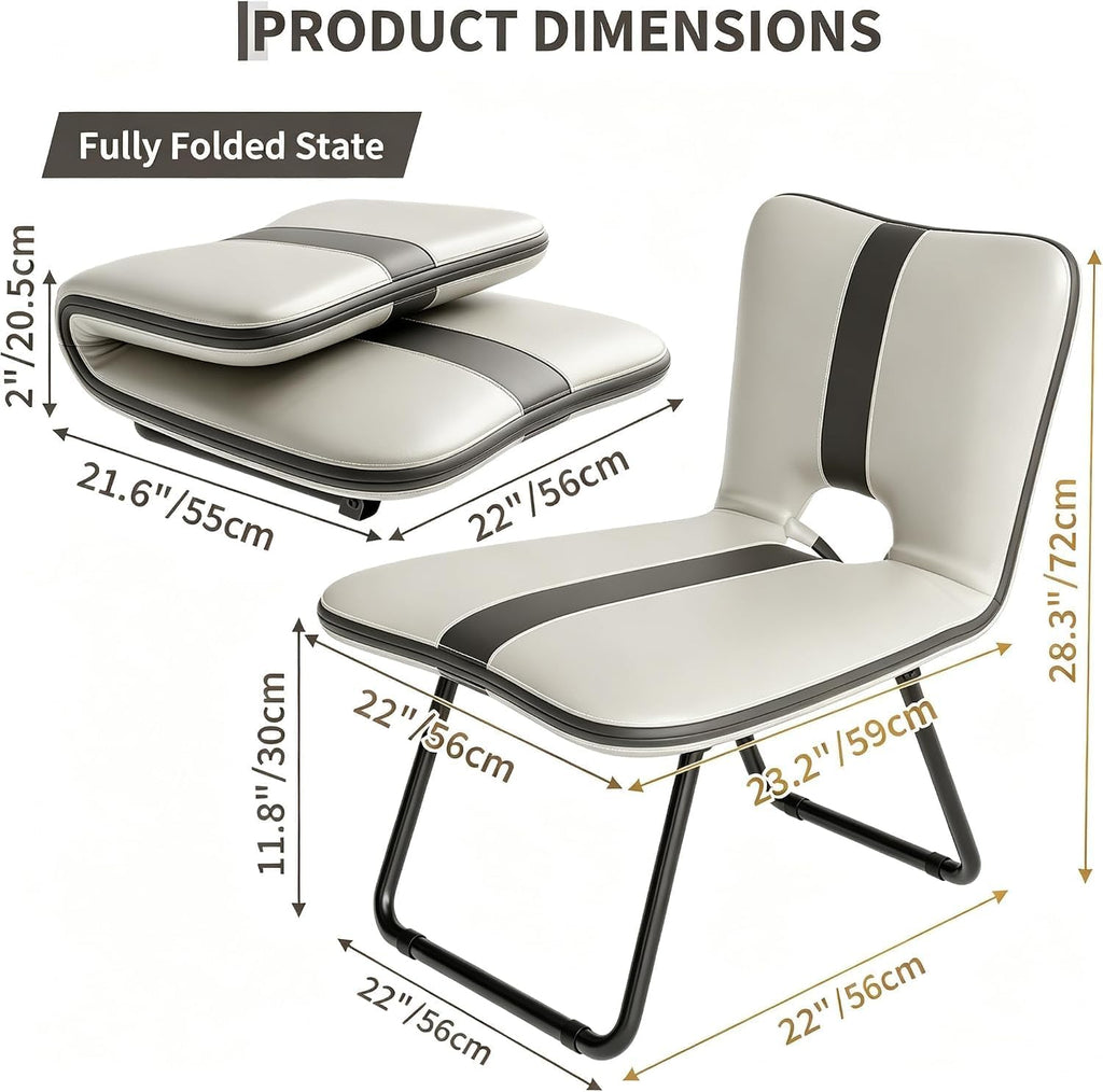 IDEALHOUSE Folding Floor Chair with Back Support and Carry Handle - Image 2