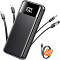 OHOVIV 50000mAh Power Bank, PD22.5W Portable Charger with 4 Built-in Cables | Power 6 Devices at Once,Fast Charging,Travel Camping Must-Have,USB-C Battery Pack for iPhone 17/16/15 Samsung Android,Dark by OHOVIV
