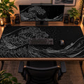 Extra Large 48" x 24"Japanese Sea Wave Mouse Pad,Anime Waterproof Desk Pad by AQQA