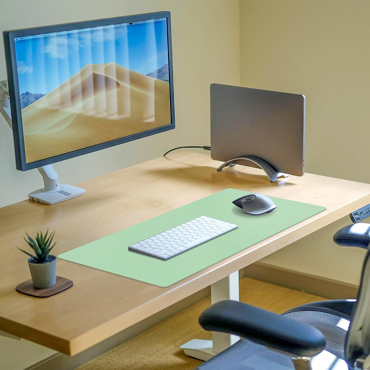 Leather Desk Pad Mat, Green Desk Mat, 23.6" x 13.7" - Image 4