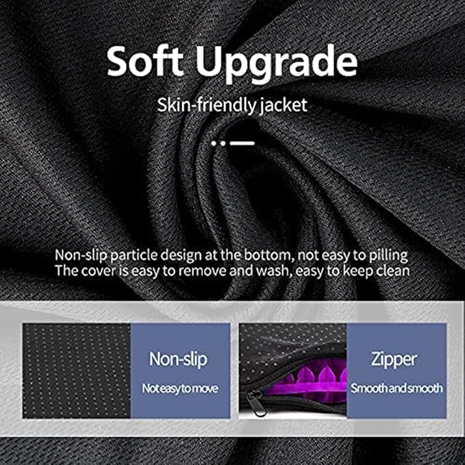 Gel Seat Cushion for Long Sitting, Extra Thick Gel Cushion for Wheelchair Soft Chair Pads for Office Home Chairs Car Seats Long Trips - Back Sciatica Hip Tailbone Pain Relief Cushion (Violet) - Image 4