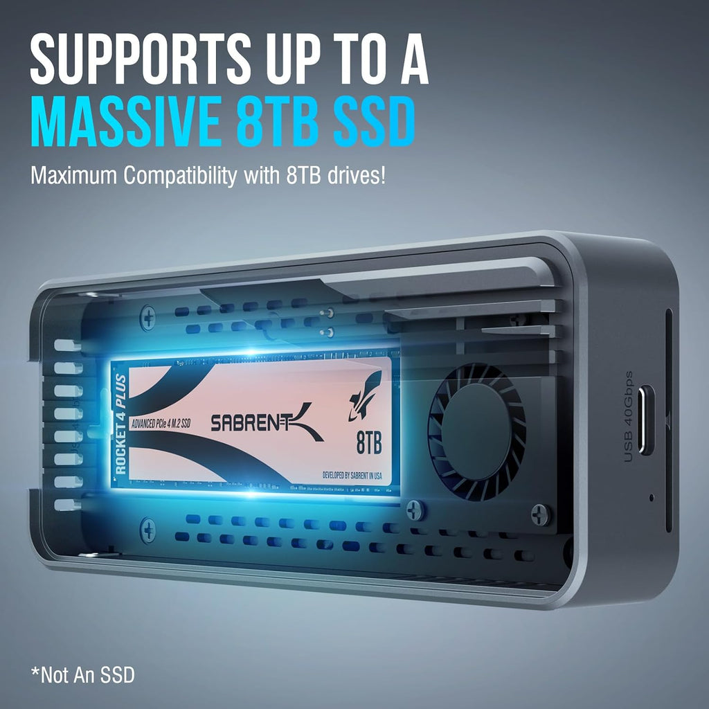 SABRENT USB4 NVMe SSD Enclosure, Tool-Free, 3900MB/s (EC-U4TN) - Image 3