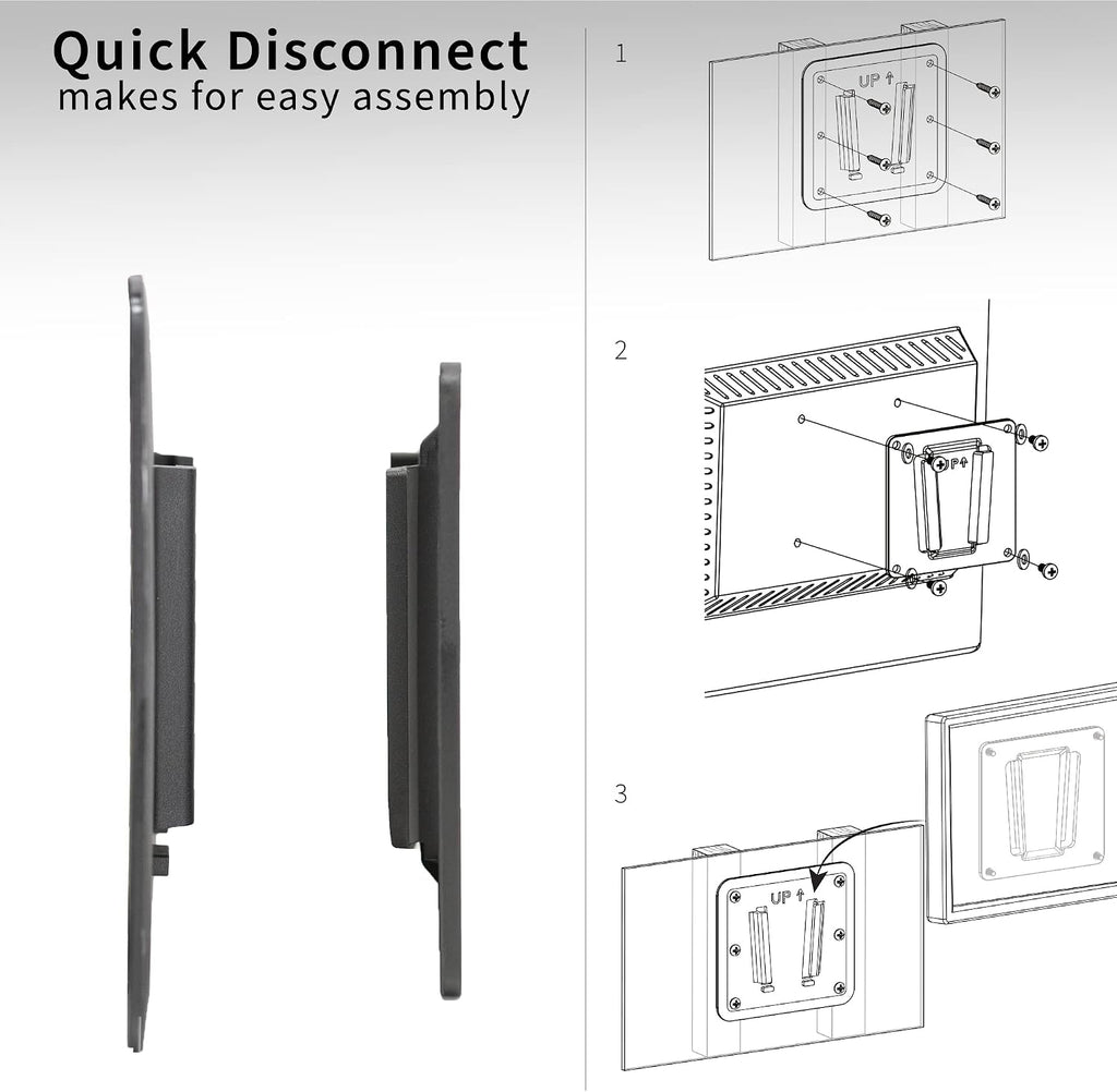 VIVO Black RV TV Mount with Arm for VESA 100x100mm, Mount-VWRV3 - Image 6
