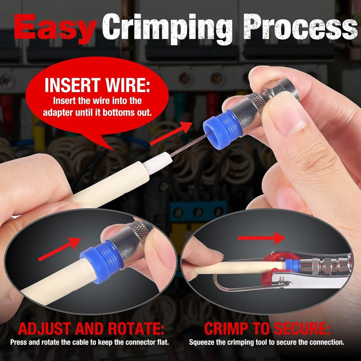 Coaxial Cable Crimper for RG59, RG6, 3-in-1 Coax Cable Repair Kit with Wire Stripper Adjustable for RG59, RG11, RG7, F-Type RG6 Connector for Satellite TV, Home Theater and Network Cabling (19) - Image 4