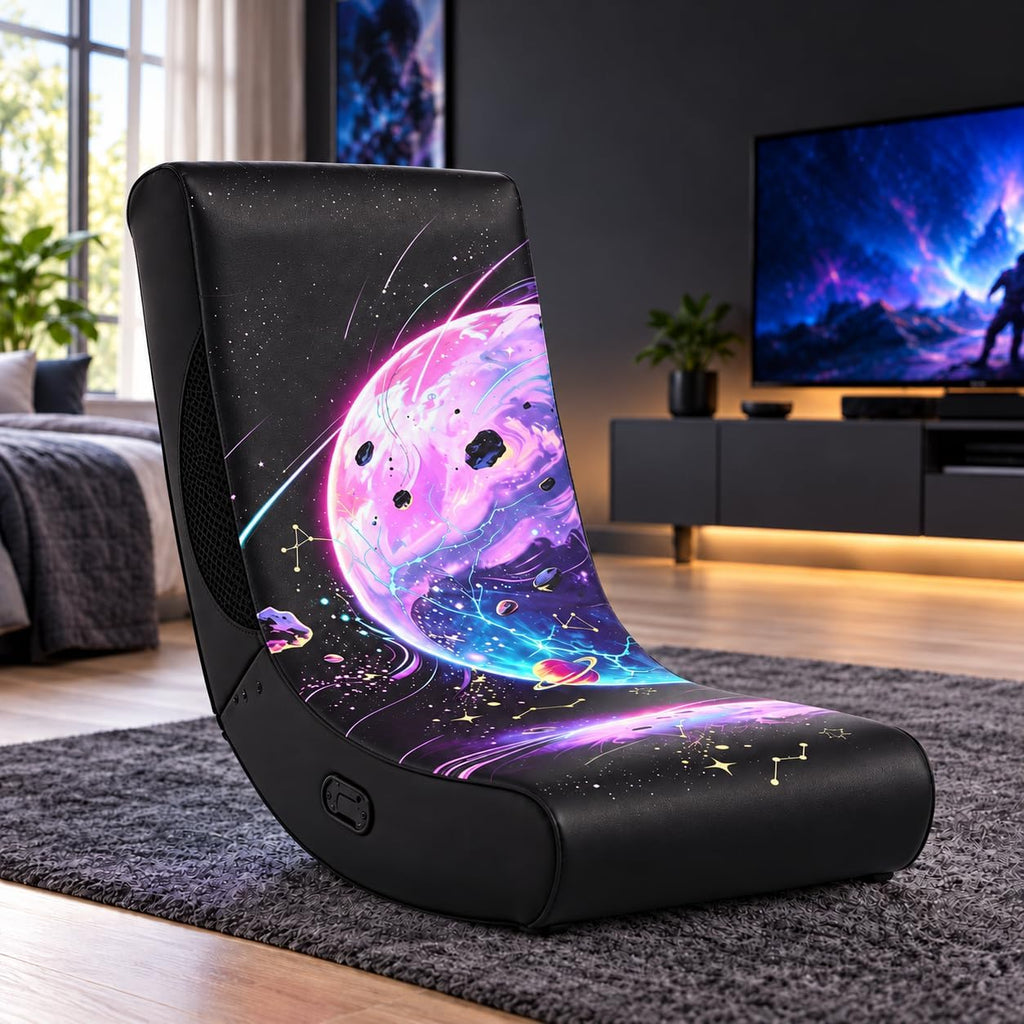 Folding Rocking Gaming Floor Chair No Wheels, Video Game Rocker Chair by Kcuytro