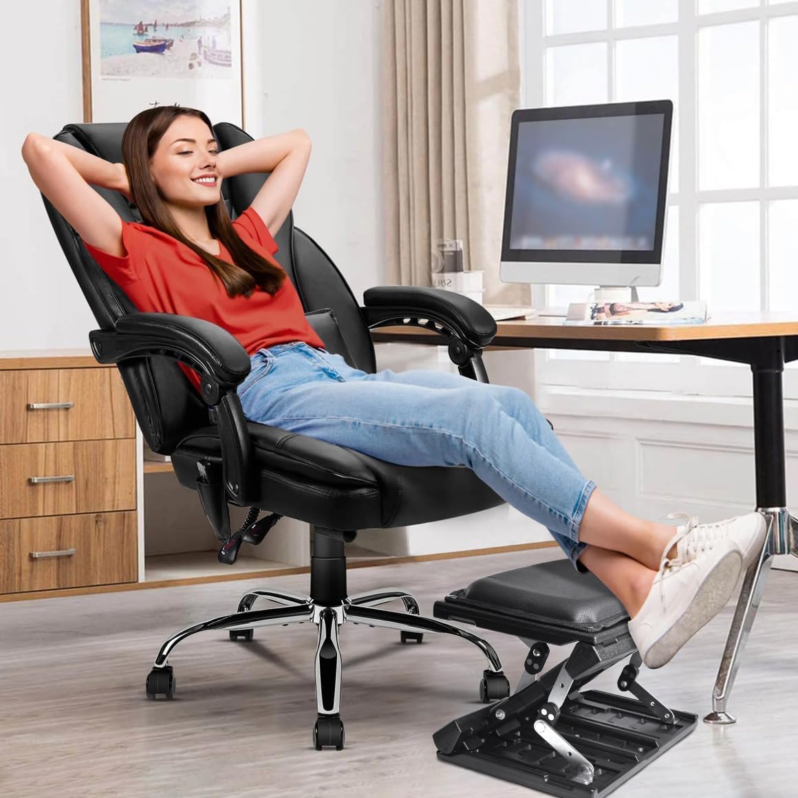 Adjustable Foot Rest Under Desk for Office,Home, Gaming & Study - Image 9