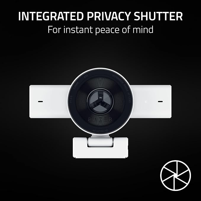 Razer Kiyo V2 Webcam for Streaming and Collaboration 4K 30Fps, White | AI Powered Auto-Framing, Built-in Microphone, Ultrawide Angle Lens, Privacy Cover, Works with OBS, Discord, Zoom, Teams - Image 10